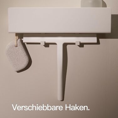 Душова полиця Designfabrik Hamburg без свердління, біла, 30 см, органайзер для ванної, настінна, самоклеюча