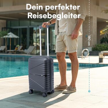 Валіза Xonic® Hartschalenkoffer M, 40 л: міцний корпус, подвійні колеса 360°, TSA-замок, колір м'ятно-зелений