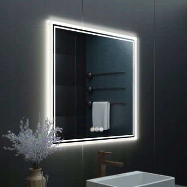 LED-дзеркало у ванну кімнату 80x80 см з сенсорним вимикачем