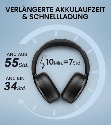 Edifier WH950NB: Бездротові навушники з активним шумозаглушенням, LDAC, Hi-Res Audio, Bluetooth 5.3, 55 годин роботи, чорний