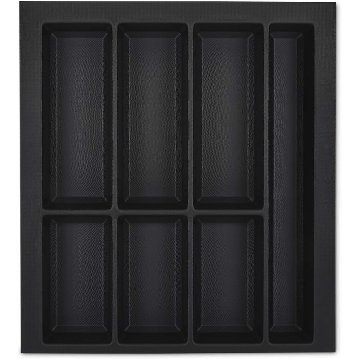 Лоток для столових приборів ORGA-BOX VII, чорний, 426x474 мм, органайзер для шухляди, сумісний з кухнями Siematic, Schüller, Beeck, корпус 50 см