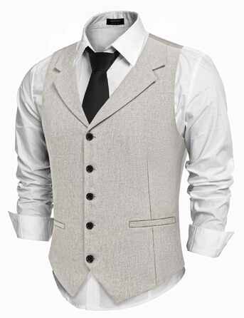 Жилет чоловічий COOFANDY, підходить до різних комірців, повсякденний, кольору пастельного сірого (S)
