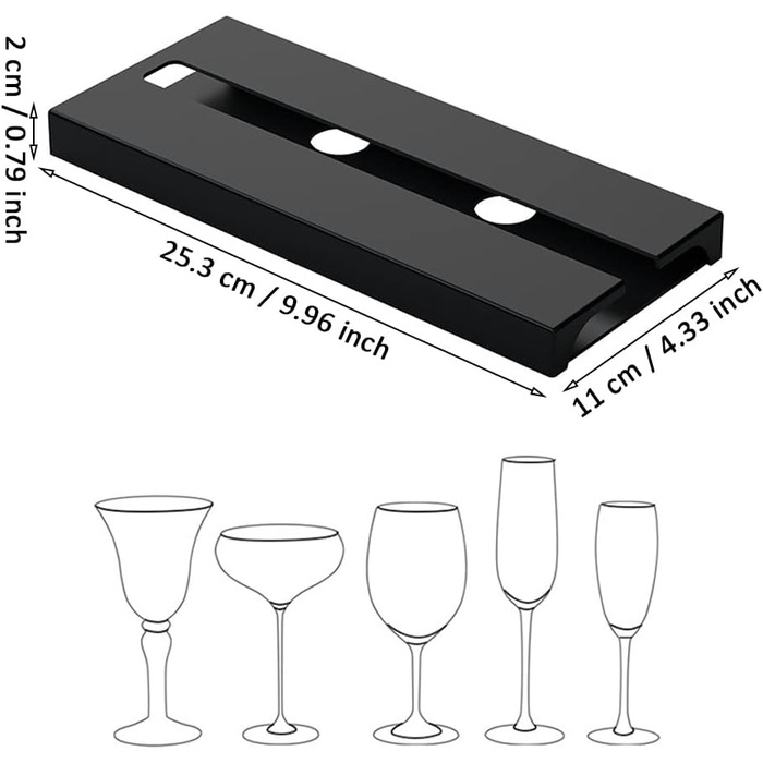 Тримачі для келихів вина TTBDDM (2 шт.), пластикові, для дому, бару, кухні, ресторану (білий, чорний)
