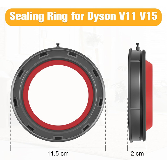 Dyson V10/V11/V15 Dust Bin Replacement Part - Compatible with SV12, SV13, SV14, SV15, SV17, SV22, SV27, SV28 - Includes Sealing Ring, Part Number 969509-01