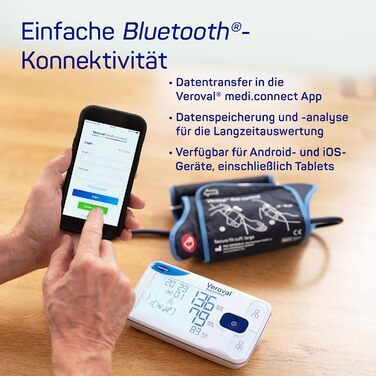 Тонометр Veroval duo control medium – вимірювання артеріального тиску на плечі з контролем ритму серця | цифровий, з додатком (Bluetooth), контролем положення манжети, індикатором спокою & програмне забезпечення medium Normal