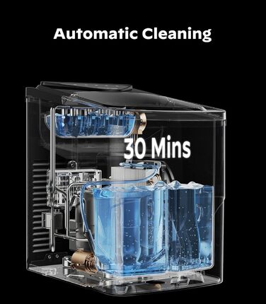 Silonn Ice Maker - Compact Ice Cube Machine for Kitchen, Bar, Office & Party - 2 Sizes, 12KG/24H, Self-Cleaning, Black