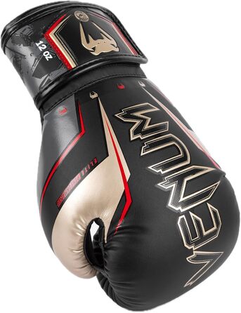 Боксерські рукавички Venum Elite Evo (Чорний, Золотий, Червоний, 12 Oz)