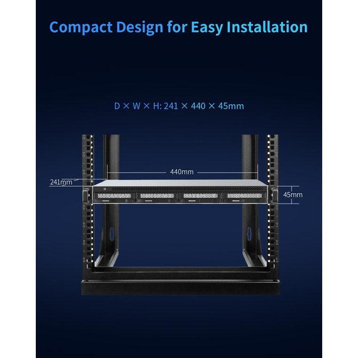 TERRAMASTER D4-320U: 4-слотове HDD корпус для монтажу в стійку з USB 3.2 Gen2 та 10 Gbit/s інтерфейсом, Hot-Swap, Plug-and-Play (без жорсткого диска)