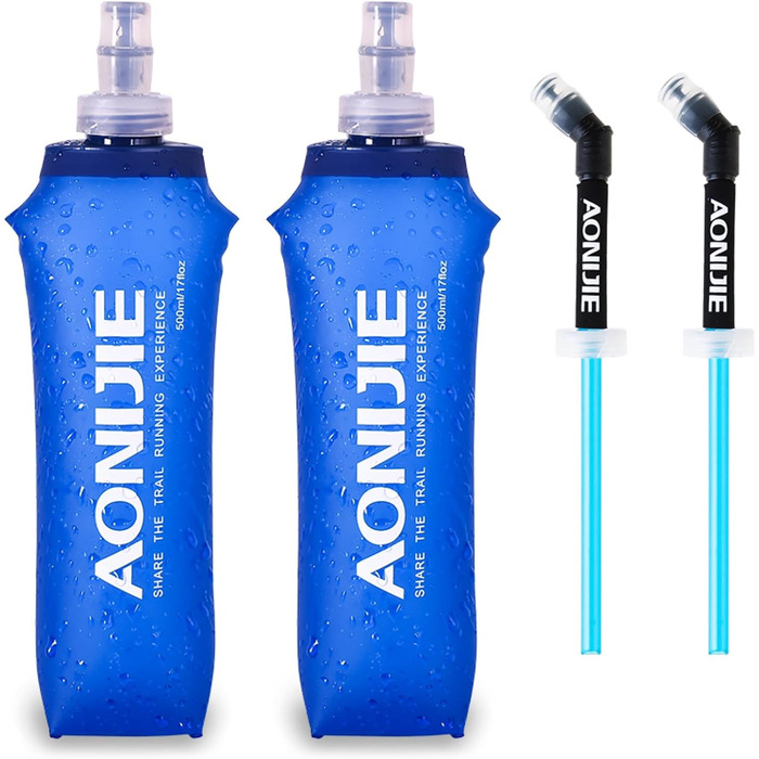 TRIWONDER TPU Foldable Water Bottles, Soft Flask, Water Bottle BPA-Free Sports Bottle for Hydration Pack Cycling Sport
