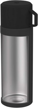 ZWILLING Thermo Insulated Flask, Integrated Cup, Thermos, Double-Walled Insulation, 1 L, Height: 28.1 cm, Black, small
