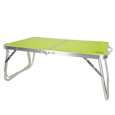 Складний стіл для кемпінгу AKTIVE, 60x40x25 см, алюмінієвий, з ручкою, зелений. Столик для пікніка, похідний стіл