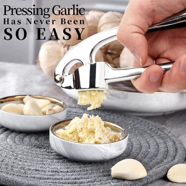Прес для часнику з нержавіючої сталі, зручний у використанні, легко миється, кухонний аксесуар