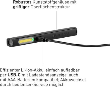 Ledlenser W2R Work - акумуляторний світлодіодний ліхтар для майстерні, 220 люмен, робоча лампа для СТО, акумулятор до 7 годин