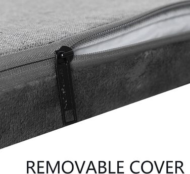 EMPSIGN Dog Bed for Large Dogs, Washable Dog Cushion, Waterproof Dog Bed L 89x56cmx7.6cm, Dog Cushion Suitable for Cages, Dog Mat with Removable and Washable Cover for Large Dogs, Grey (S (61*41*5.8cm))