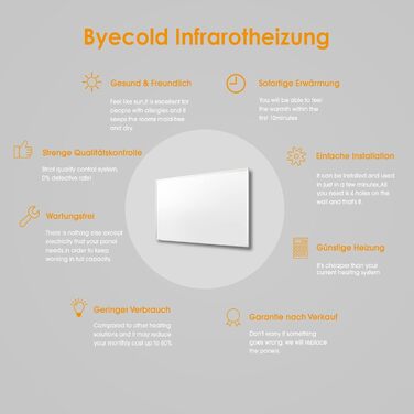 Інфрачервовий обігрівач Byecold Standgerät 300W з підставкою, інфрачервовий електрообігрівач, опалювальна панель, енергозберігаючий, захист від перегріву, білий
