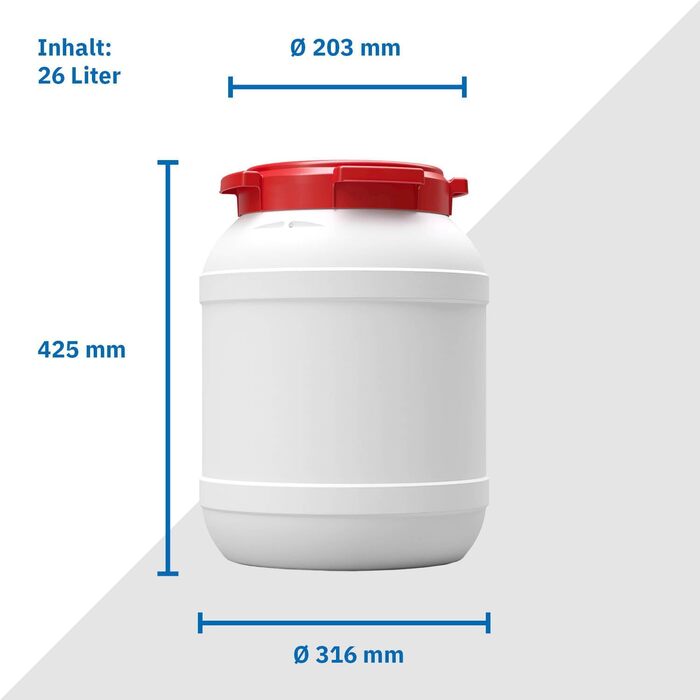 Контейнер для корму для тварин Box Fabrik з кришкою та лопаткою, 26 літрів | HDPE, преміум-якість