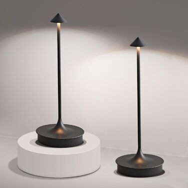 Світлодіодний настільний світильник Leomix бездротовий, з димером, акумуляторний - 2 шт. (Чорний) для ресторану, бару, саду, балкону