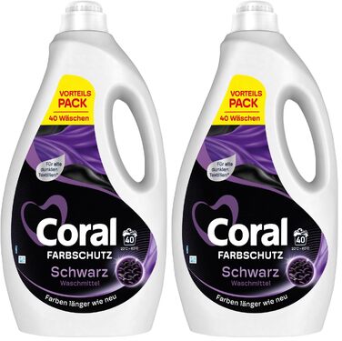 Рідкий пральний засіб Coral Black Velvet для чорного одягу, 2.16 л, 6 наборів по 2 шт (12 шт)