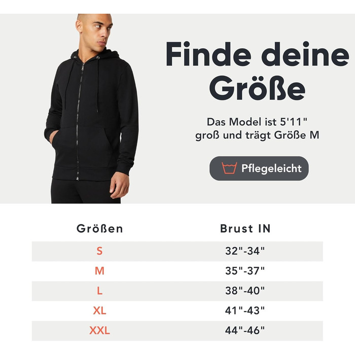 FM London: чоловічий худі на блискавці з капюшоном, чорний - ідеальний для спорту та відпочинку