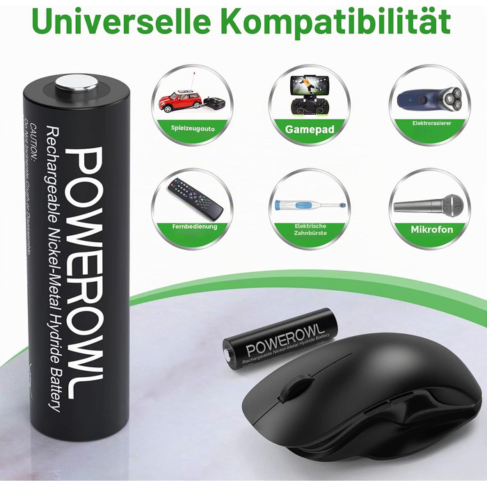 Акумулятори POWEROWL AA Ni-MH 2800mAh (8 шт) + Зарядний пристрій USB на 4 слоти