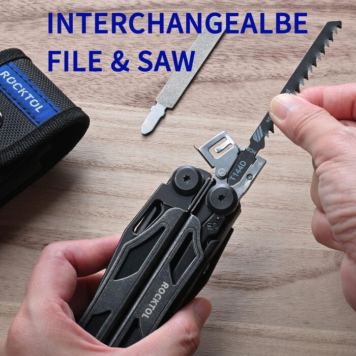 ROCKTOL Мультитул 29-в-1: Плієри, кусачки, пилка, сталь, для кемпінгу та виживання