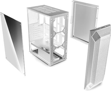 Корпус для ПК EMPIRE GAMING Diamond Gamer ARGB середнього розміру ATX з фасадом з алмазного плексигласу та скляною бічною панеллю, 4 вентилятори 120 мм RGB адресуємими (Ruby W)