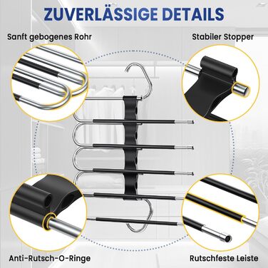 Підвісні вішалки для штанів DAMITA - 2 шт. (білі) - компактні, пластикові, для штанів, суконь, джинсів, шарфів, одягу для жінок та чоловіків