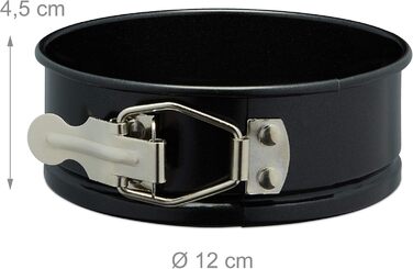 Форми для випічки Relaxdays, набір 5 шт, Ø 12 см, круглі, антипригарні, до 220 °C, міні-форми для кексів, чорні