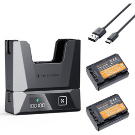 Акумулятор K&F CONCEPT NP-FZ100 2600mAh з зарядним пристроєм для Sony Alpha A7 III A9, 18W PD/QC