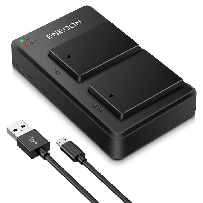 Акумулятор ENEGON LP-E17 для Canon (2 шт.) + Зарядний пристрій Micro USB для Rebel SL2/T6i/T6s/T7i/EOS R10/R8/RP/R50/R100