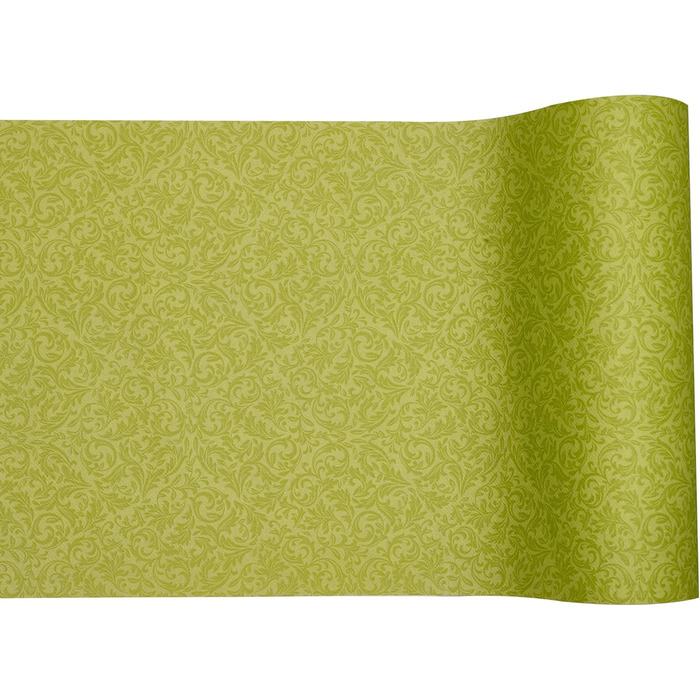 GRUBly Table Runner Table Band GREEN Ornament Summer, Luxury AIRLAID, 30cm x 20m, Table Decoration for Wedding, Birthday, Spring Festival, Summer Party, Party