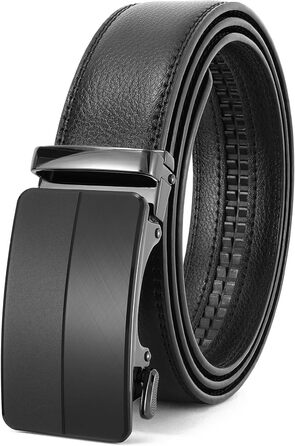 Чоловічий шкіряний ремінь WHIPPY Automatik з пряжкою, ширина 35 мм, чорний, довжина 115 см (підходить для штанів 85-100 см)