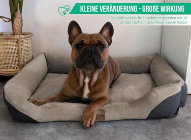 Крісло-ліжко для собак - м'яке ліжко-кошик з високим бортиком, 40x50 см, бежеве