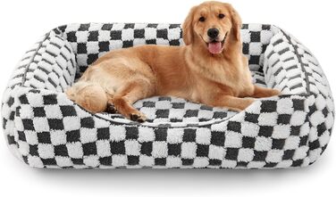 FURTIME Dog Bed - Large Dogs, Non-Slip Dog Beds, Washable Dog Basket, Anti-Anxiety Plush Dog Bed, Suitable for Large Labrador Retrievers, German Shepherds, 89×63×23 cm