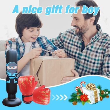 Надувний боксерський мішок для дітей Boxsack Kinder, 165 см з рукавичками, для карате, таеквондо, тренувань (від 7 років)