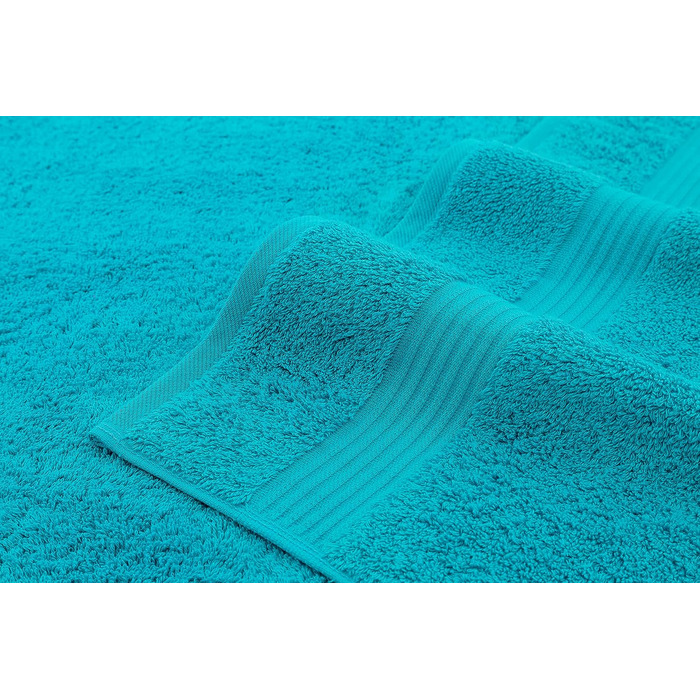 Набір махрових рушників American Bath Towels з 100% бавовни, 6 предметів, ультрам'які та гігроскопічні, колір аквамарин (2 банні, 2 для рук, 2 для обличчя)