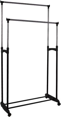 Home Vida Clothes Rack, Double Clothes Rail, Adjustable, Silver