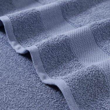 Modern Threads Pax 6-Piece Reversible Dyed Jacquard Towel Set – Bath Towels, Hand Towels, and Washcloths – Super Absorbent and Quick Drying – 100% Combed Cotton, Denim