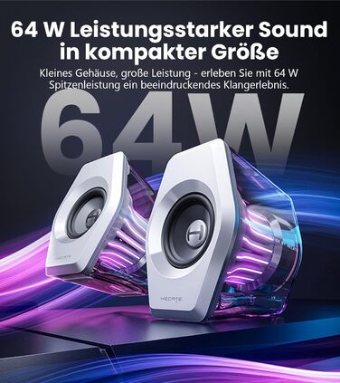 Edifier G2000 Pro - Bluetooth колонки для ПК з 7.1 об'ємним звуком, RGB-підсвічуванням, USB та Aux входами (білі)