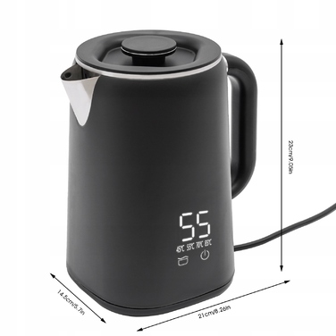 Електричний чайник Lehmann Aqua Black 20, 1500 Вт, 1,7 л, чорний