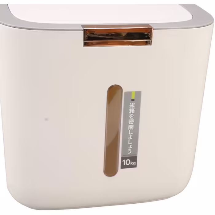 Food Storage Container, Sealed Multi-Purpose Cereal Container, Space-Saving, 22.0 Lb Capacity, with Measuring Cup Lid for Red Beans for Rice for Flour for Home for Millet (Light Grey)