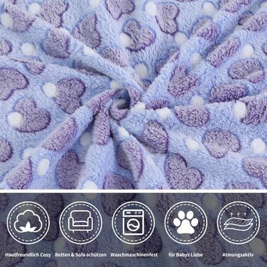 М'яка ковдра для собак та котів Demigeat, 3 шт. – тепла, миюча, для літа та весни, середнього розміру, принт 