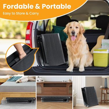 Рампа для собак у машину, розкладна, 180 см, широка 44 см, для великих та середніх собак до 110 кг, антиковзка, для авто, SUV, вантажівок та зовнішніх сходів