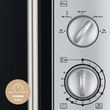 Мікрохвильова піч Severin 2-в-1 з грилем 700 Вт, 28 л, сірий, MW 7771