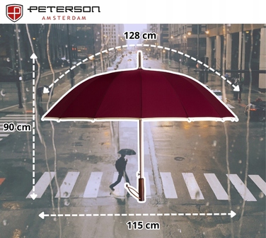 Парасолька Peterson XL, подовжена, червона (без чохла)