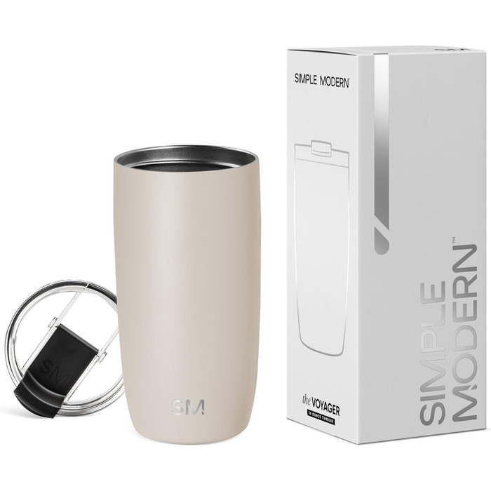 Термокружка Simple Modern Voyager 470 мл Almond Birch з кришкою | Зігріваючий нержавіючий сталевий горнятко для кави | Подарунок для жінок та чоловіків