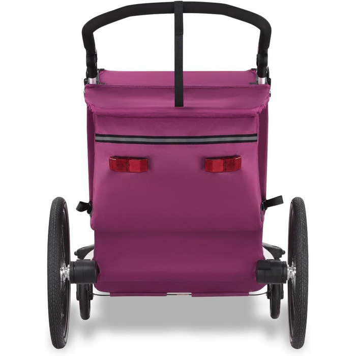 Фуктек Причіп для велосипеда Sportfux на 2 місця, з сумкою, світловідбивачами, ручкою-штовхачем, захистом від дощу та сонця, складний, фіолетовий FX-FA1