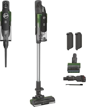 Бездротовий акумуляторний пилосос Hoover HF9 I Без мішка, LED-підсвічування, Anti-Twist насадка, для всіх поверхонь (для тварин), 2 акумулятори