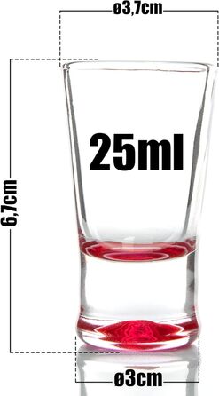 BigDean 48x Shot Glasses 2cl - Glass Shot Glasses - Colored Shot Glasses for Schnapps such as Tequila, Vodka, Ouzo, Sambuca, Liqueur - Shot glasses, Pinnchen