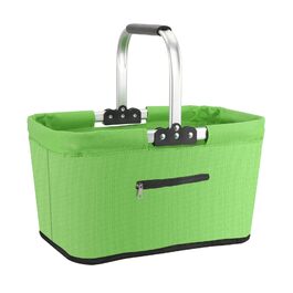 Складаний кошик для покупок 25L з м'якими ручками та кишенею на блискавці, зелений